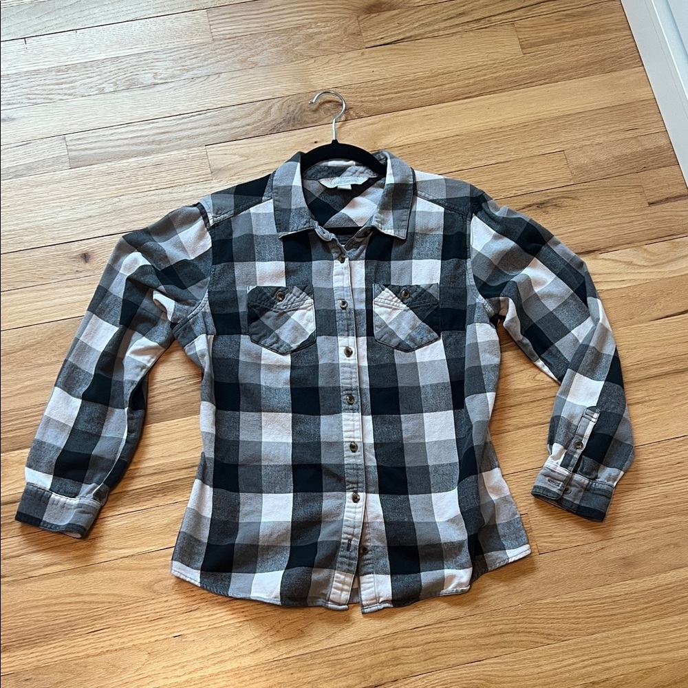 Natural Reflections Black & White Buffalo Check Flannel - M